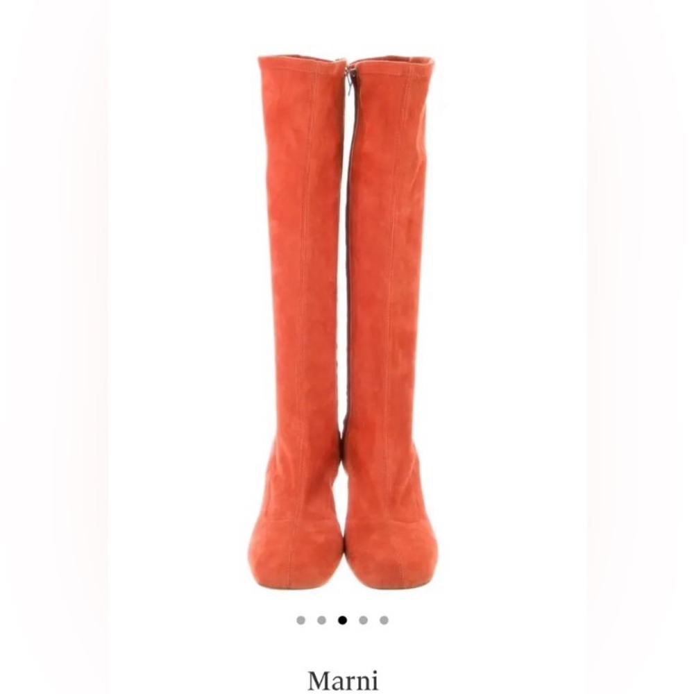 Marni suede sock boot in orange 37.5